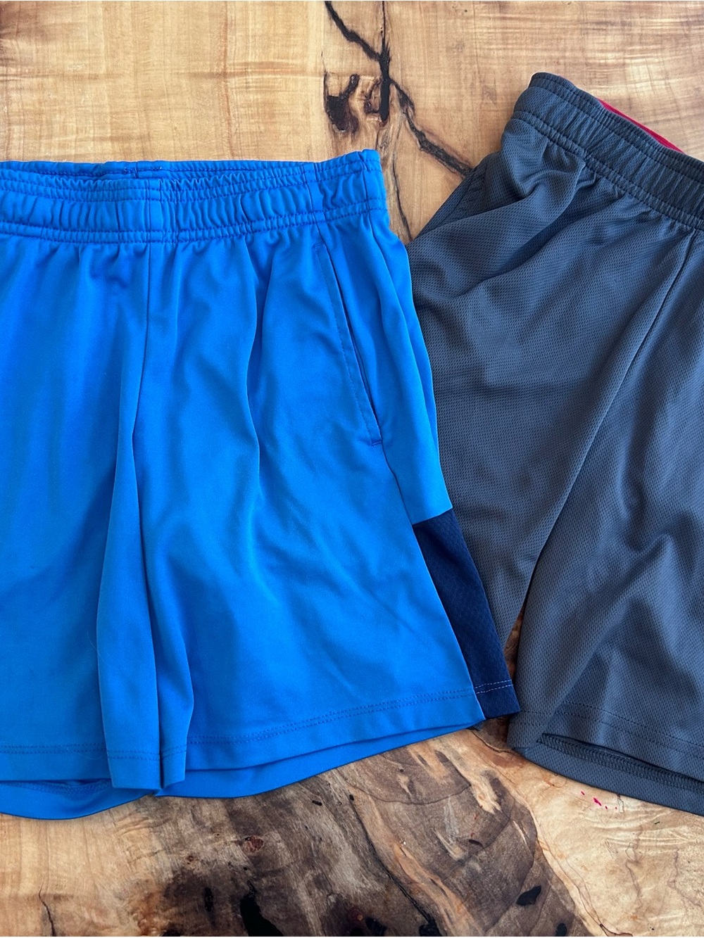 2 pairs of Boys All in Motion Athletic Blue & Gray Performance Shorts